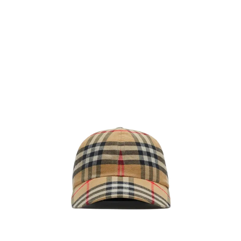 Burberry Casquette de baseball en coton mélangé Check