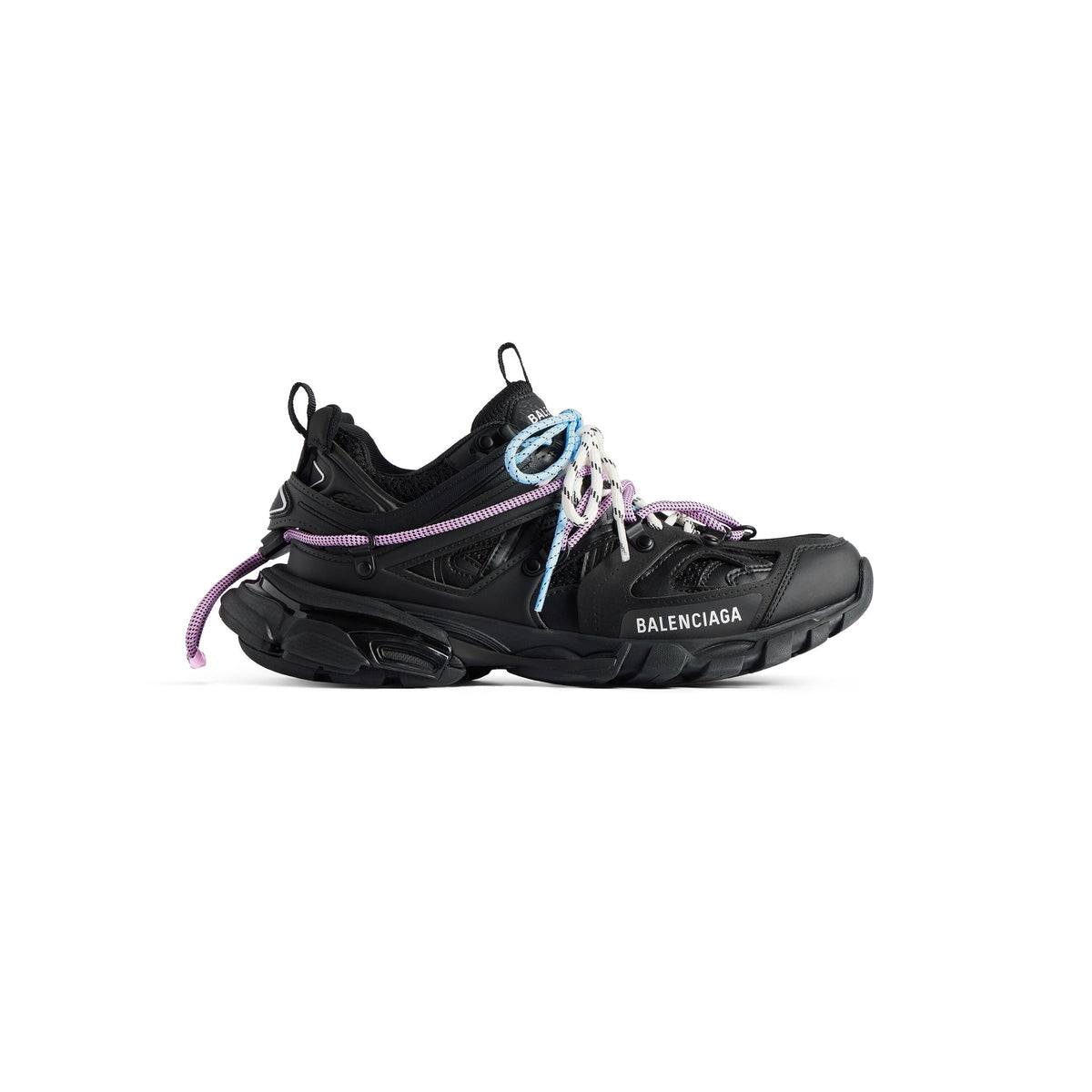Balanciaga Track Noir Avec Laces Rose Et Bleue