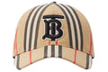 Burberry Casquette de baseball coton carreaux traditionnels monogramme beige