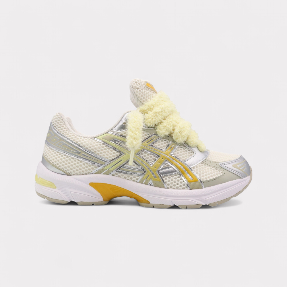Asics GEL-1130 Silver Yellow - Fluffy Laces Yellow