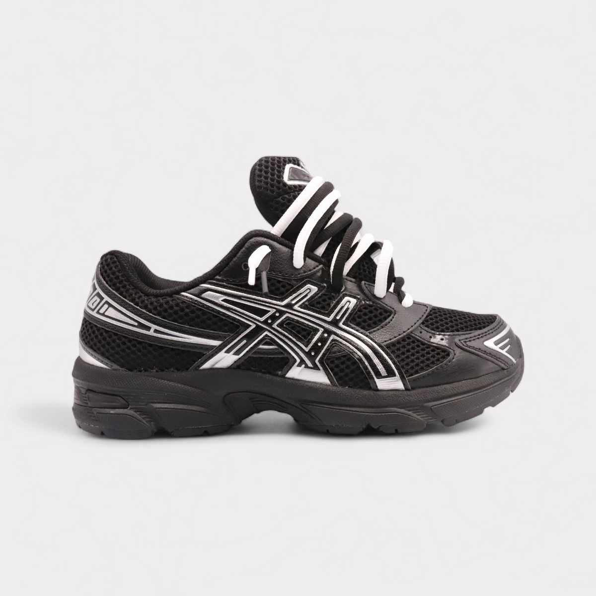 Asics GEL-1130 Black Pure Silver - Double Laces (GS)