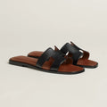 Hermès Sandales Oran Noir Et Gold