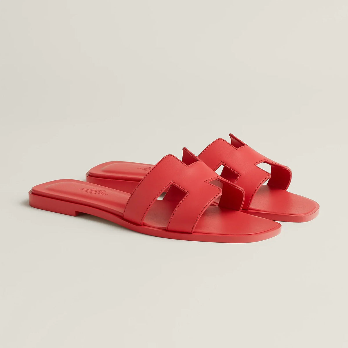 Hermès Sandales Oran Rose Vermillon