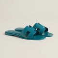 Hermès Sandales Oran Bleu Iroise