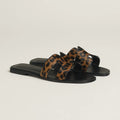 Hermès Sandales Oran Gold Et Noir