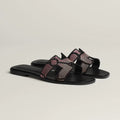 Hermès Sandales Oran Noir Et Rose
