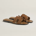 Hermès Sandales Oran Brun fumé