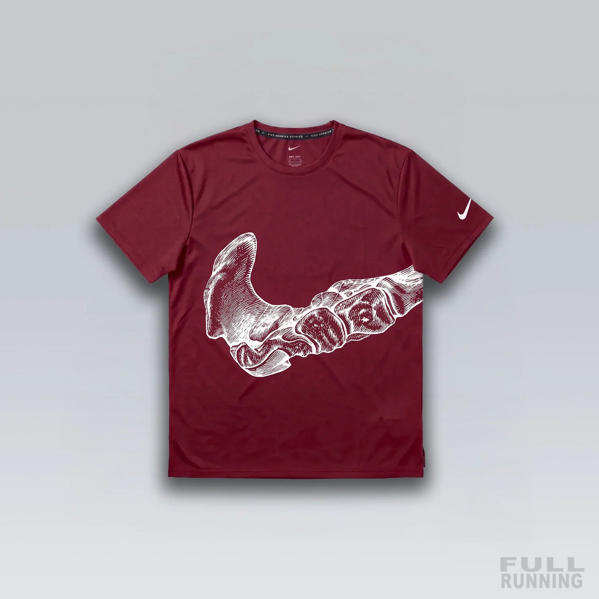Nike T-shirt de Running Division Squelette "MILER" Rouge