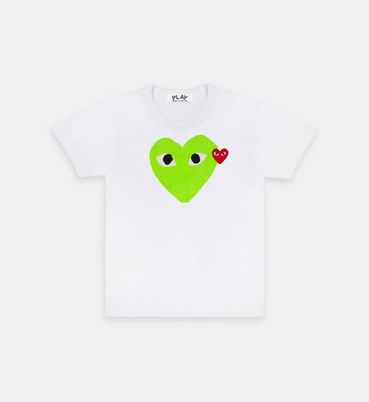 T-Shirt CDG Blanc Et Vert Fluo